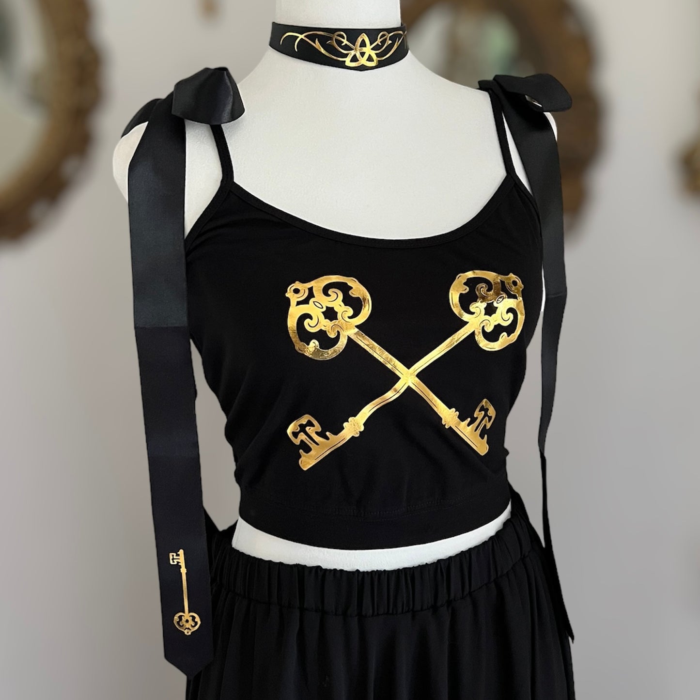 Victorian Key top in Gold foil or Silver foil