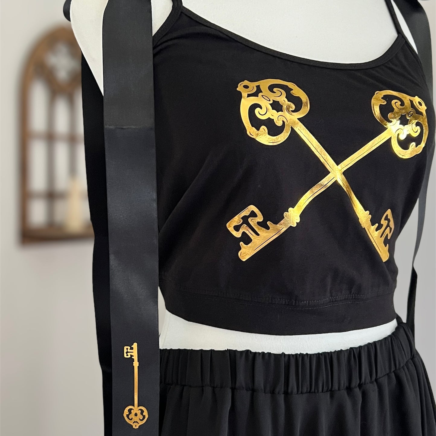 Victorian Key top in Gold foil or Silver foil