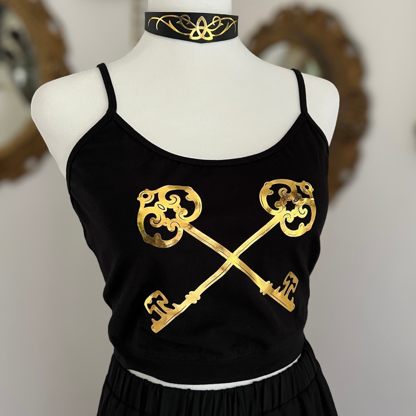 Victorian Key top in Gold foil or Silver foil