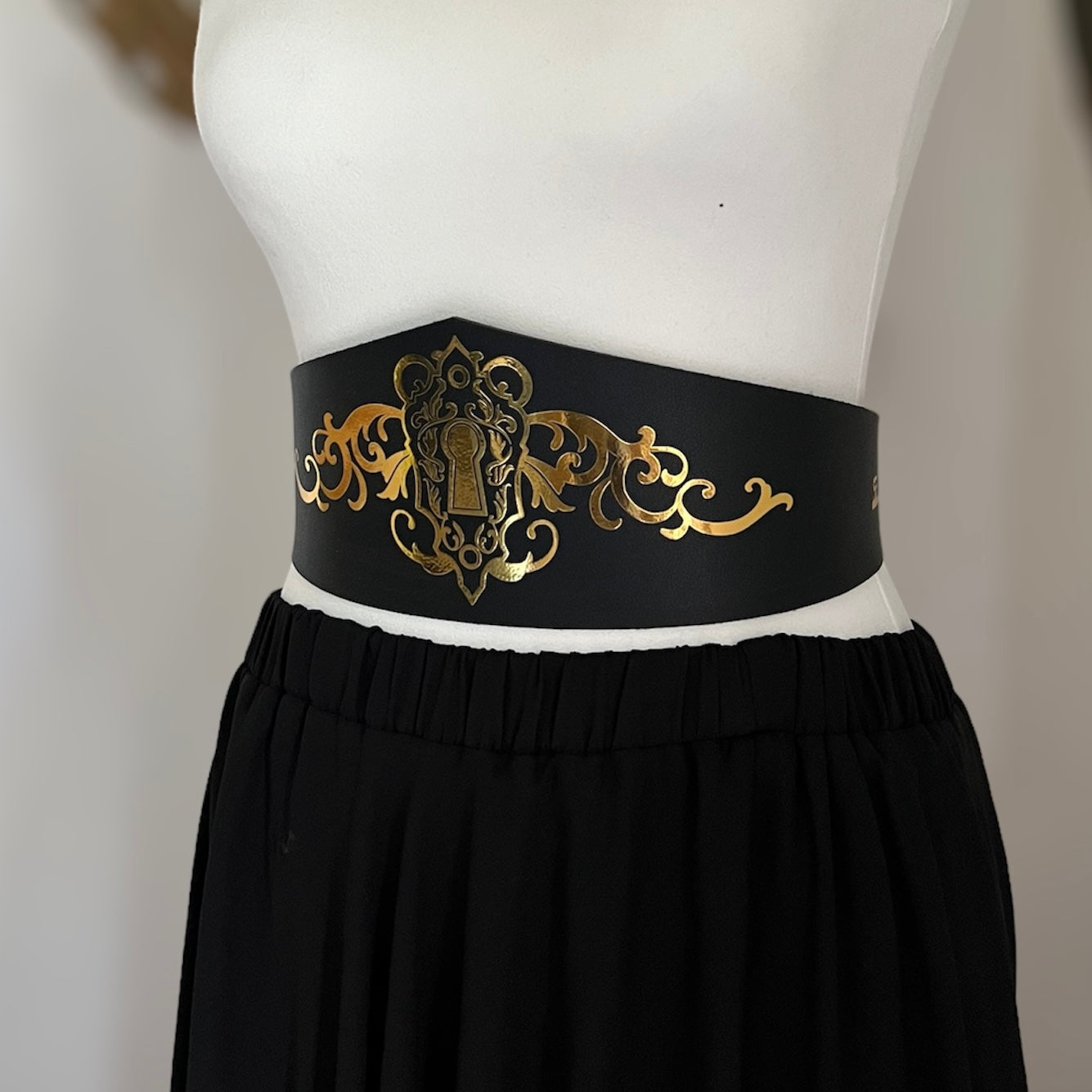 Victorian gothic key lock belt