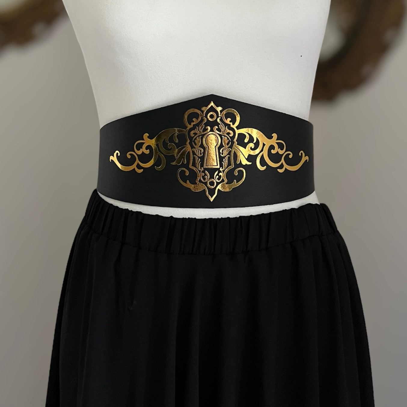 Victorian gothic key lock belt