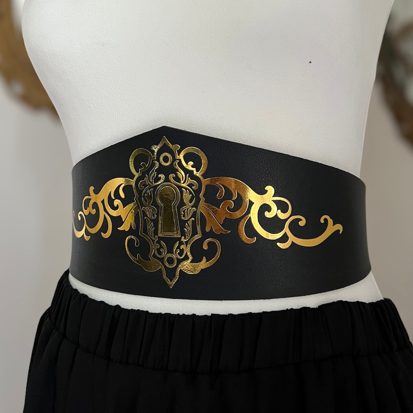 Victorian gothic key lock belt