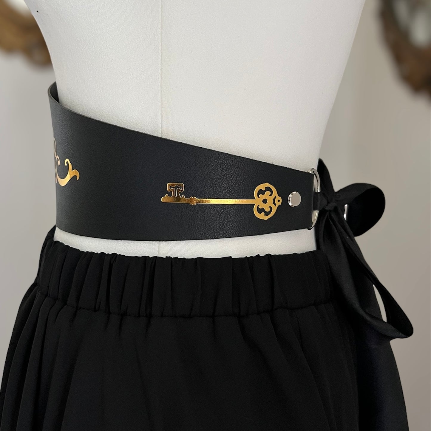 Victorian gothic key lock belt