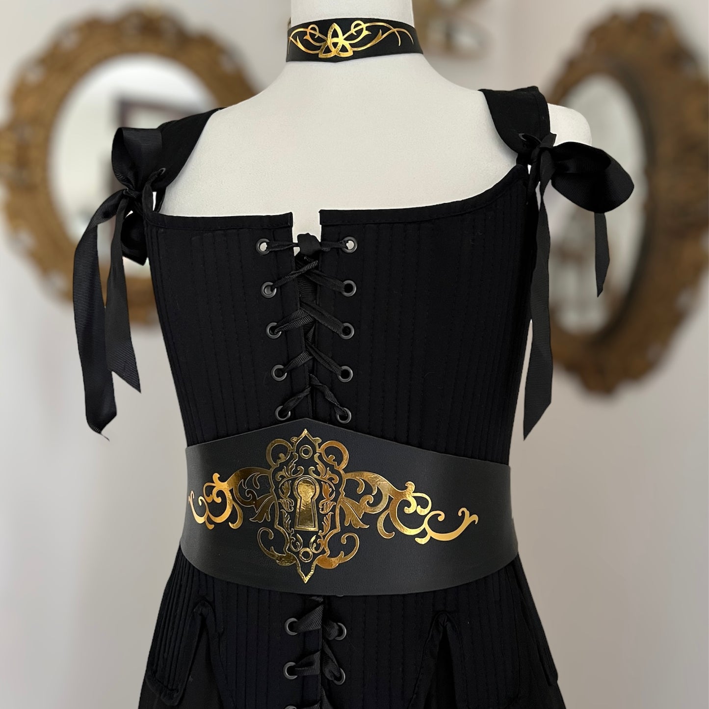 Victorian gothic key lock belt