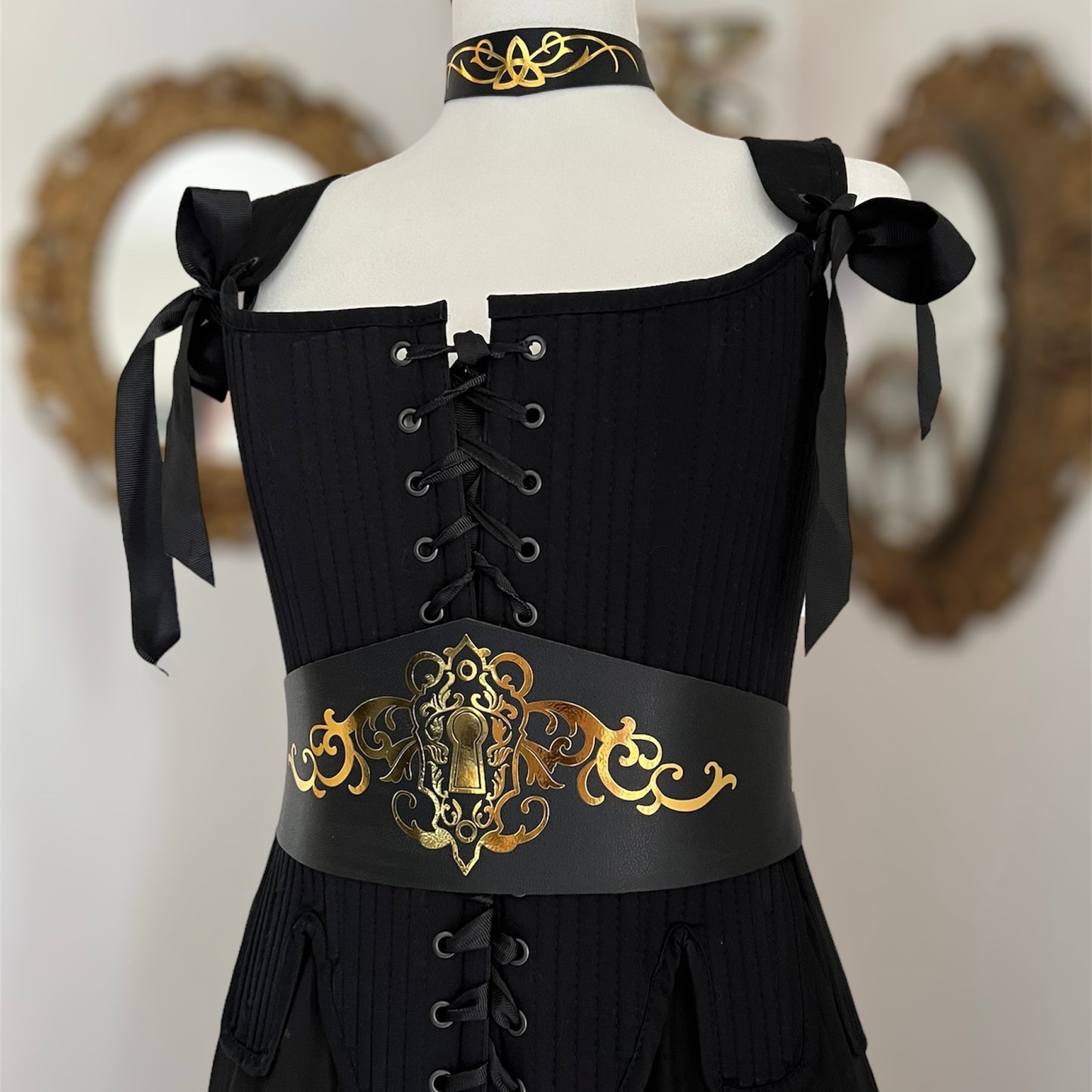 Victorian gothic key lock belt