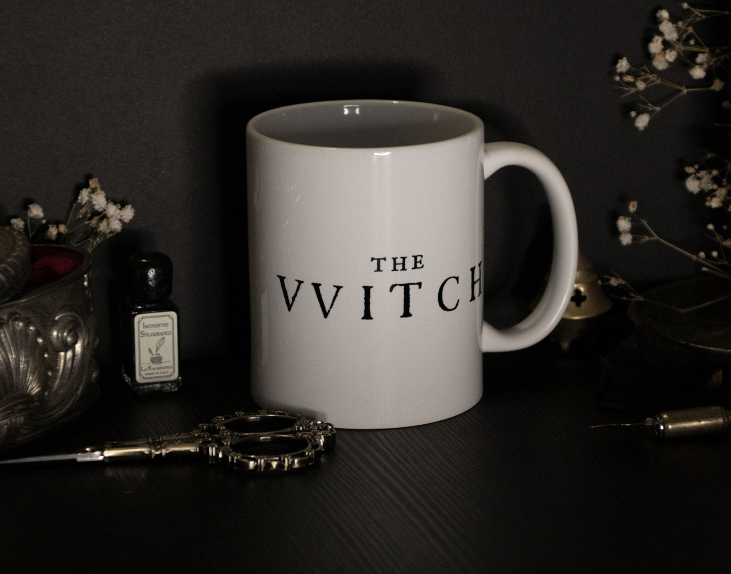 Witch mug with medieval witchcraft illustration and Black Phillip