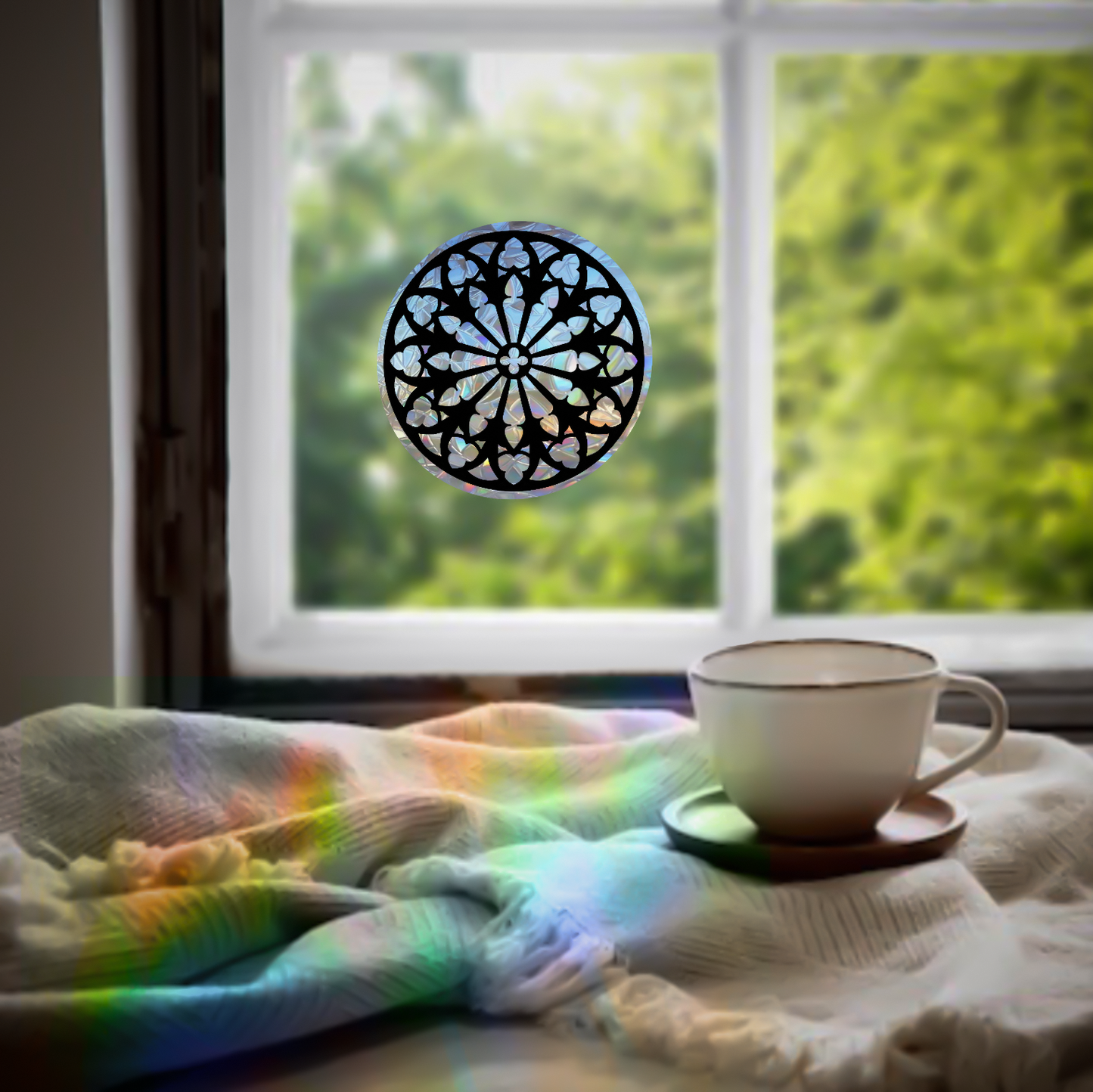 Cathedral sun catcher - magic rainbow window prism sticker