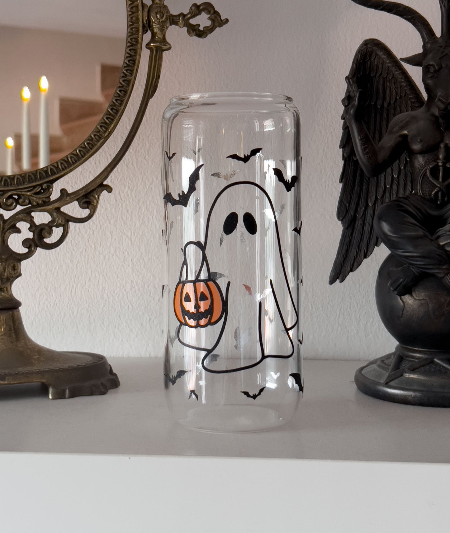 Halloween ghostly glass mug