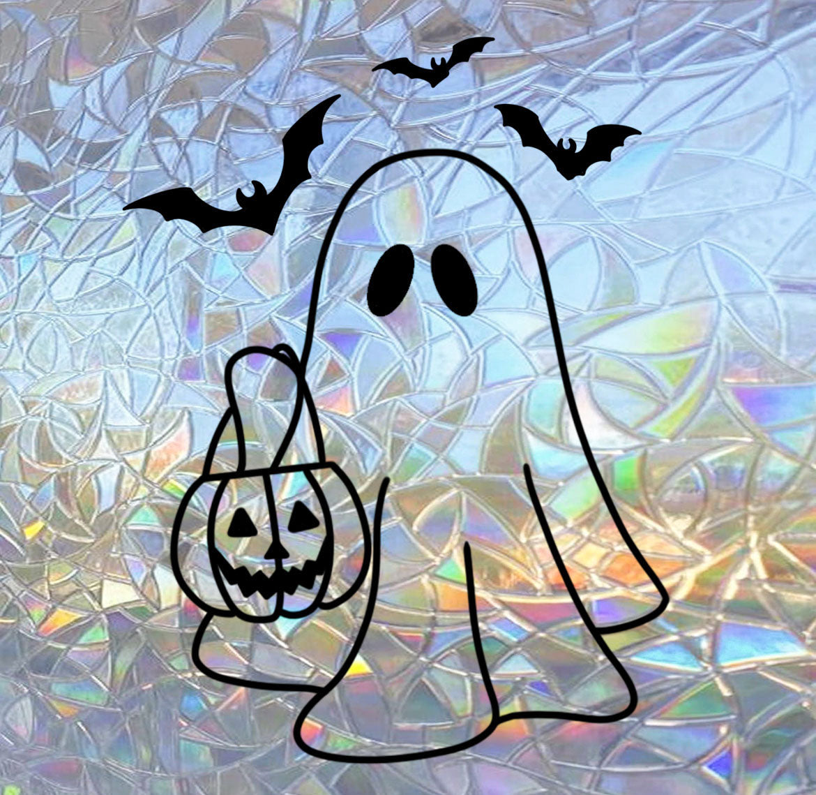 Halloween ghost sun catcher - magic rainbow window prism sticker
