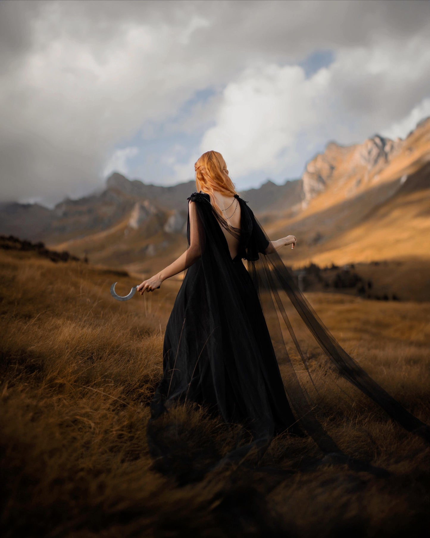 Dark Fantasy Veil in Tulle