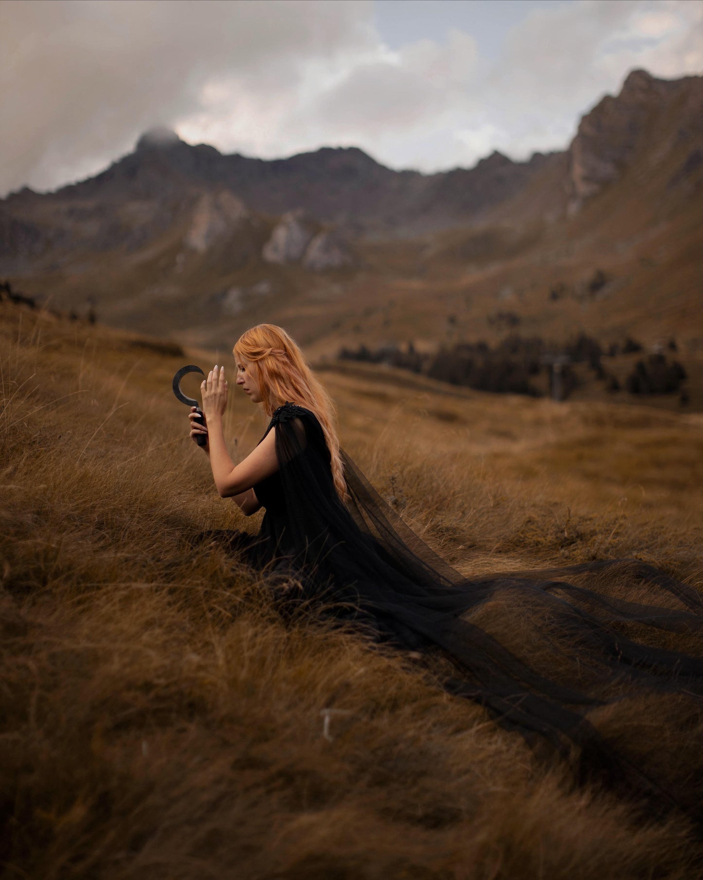 Dark Fantasy Veil in Tulle