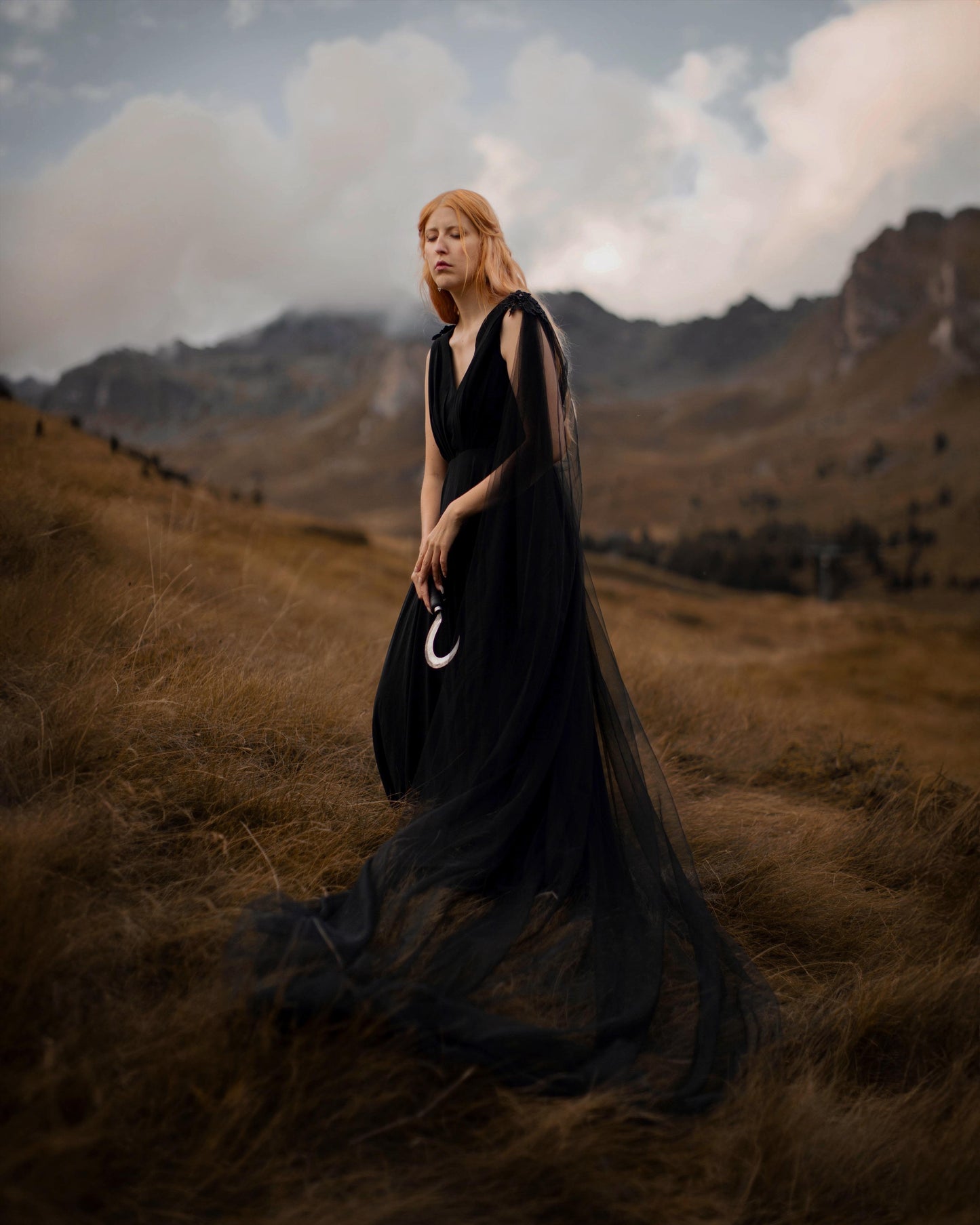 Dark Fantasy Veil in Tulle