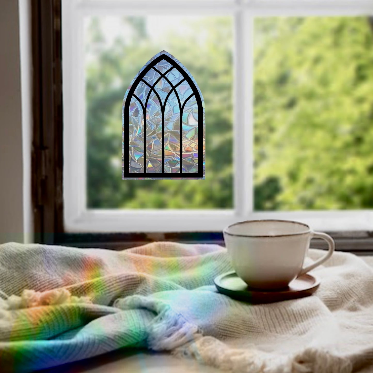 Cathedral sun catcher - magic rainbow window prism sticker