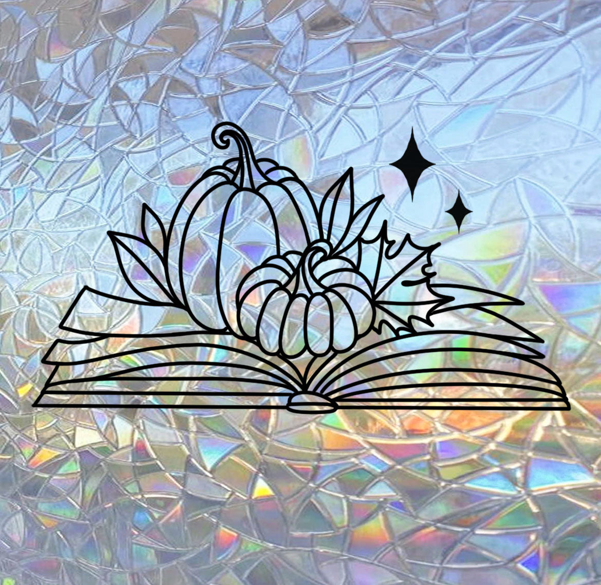 Pumpkin book sun catcher - magic rainbow window prism sticker