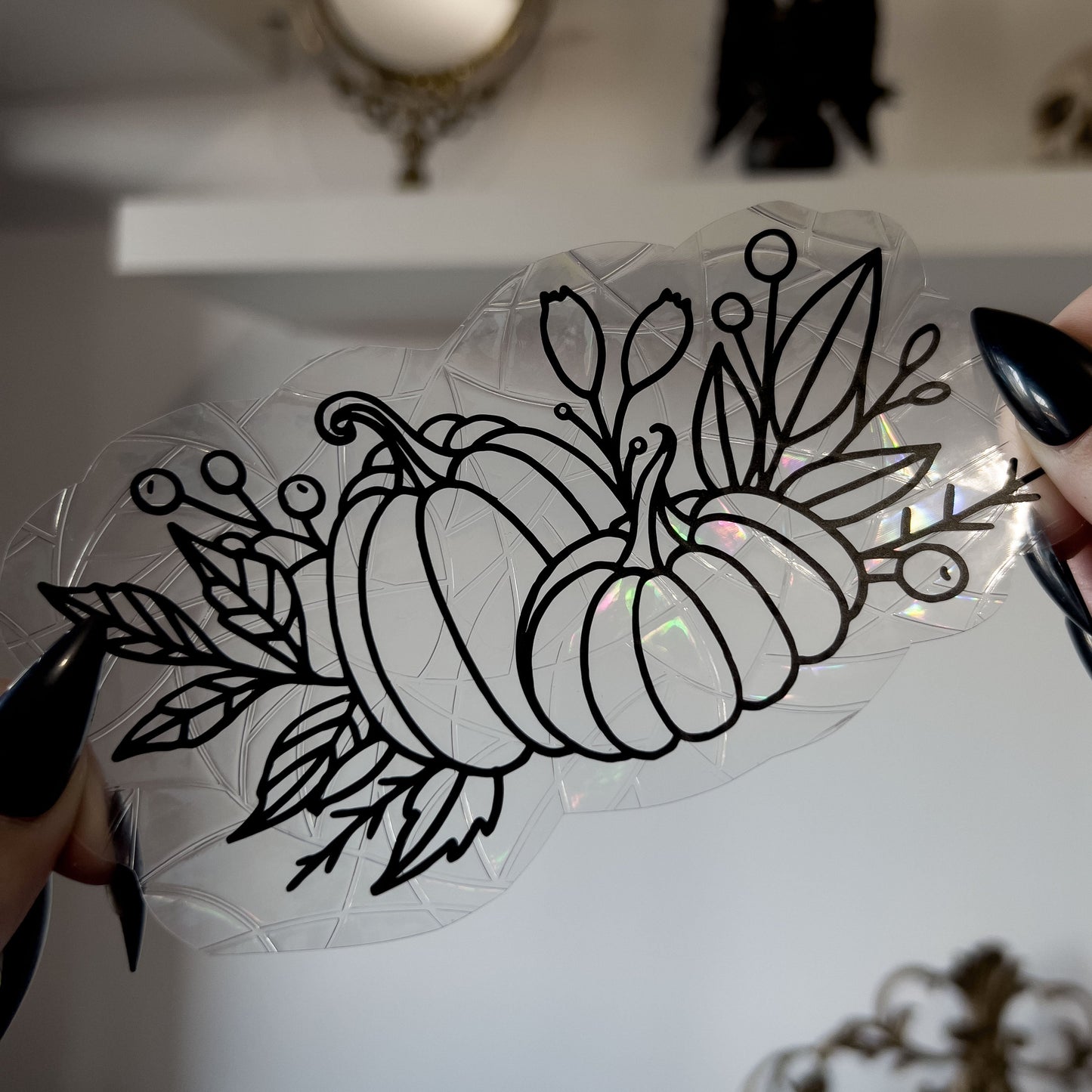 Pumpkins sun catcher - magic rainbow window prism sticker
