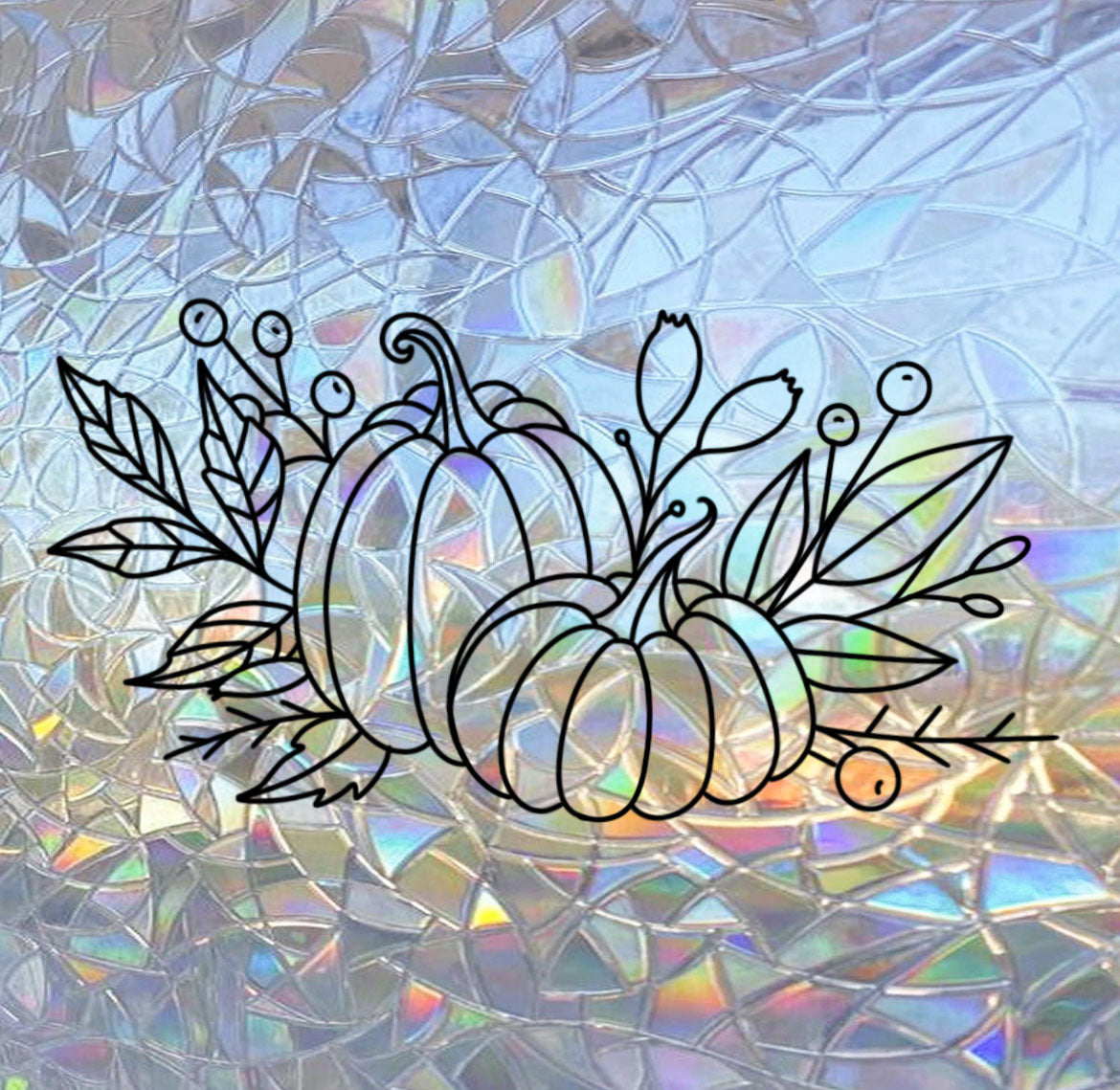 Pumpkins sun catcher - magic rainbow window prism sticker