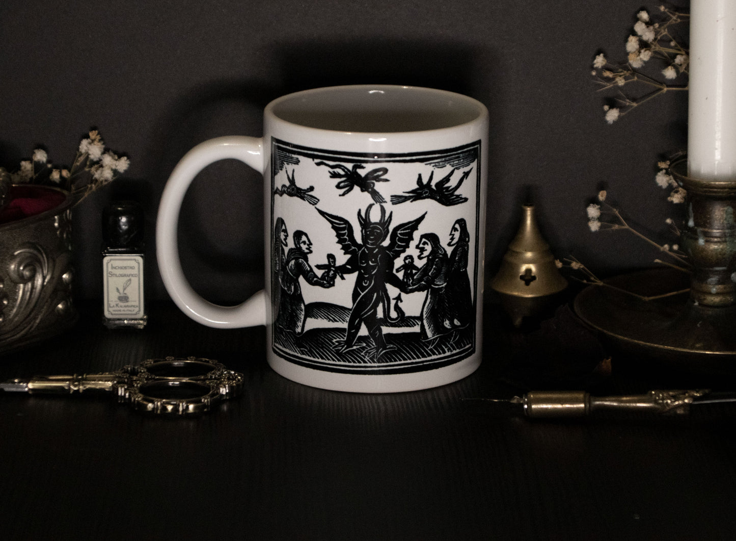 Witch mug with medieval witchcraft illustration - Witch Sabba
