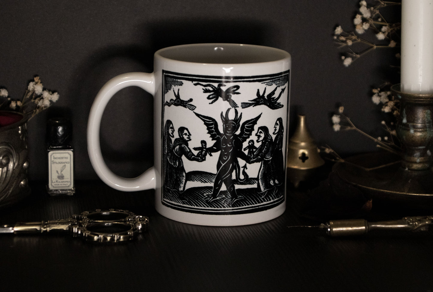 Witch mug with medieval witchcraft illustration - Witch Sabba
