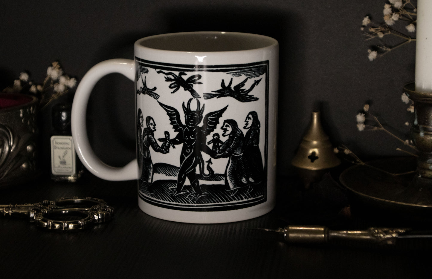 Witch mug with medieval witchcraft illustration - Witch Sabba