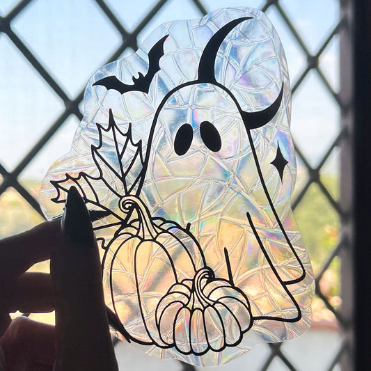 Ghost pumpkins sun catcher - magic rainbow window prism sticker