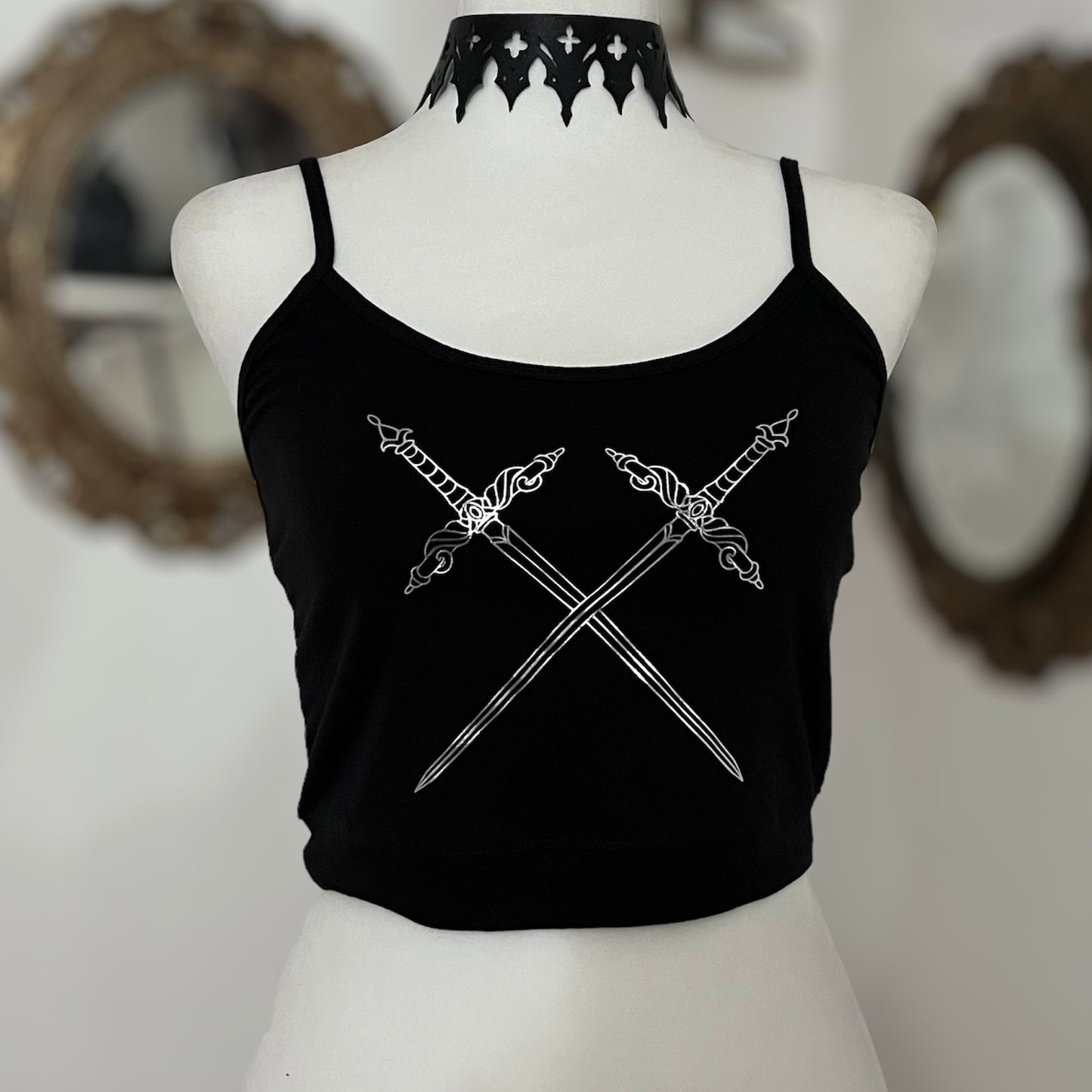 Sword crop top witch bow in Gold or Silver foil