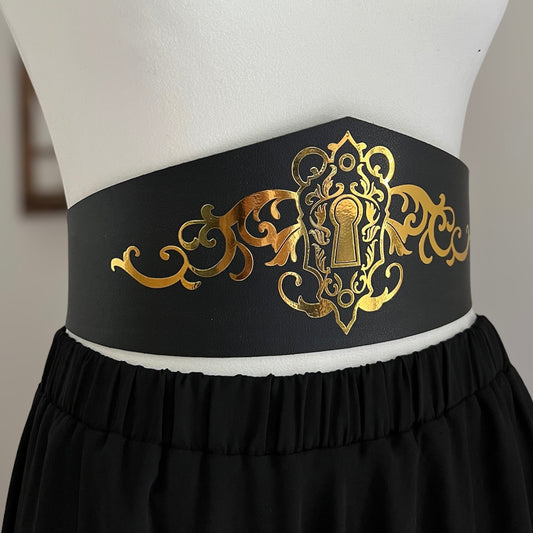 Victorian gothic key lock belt