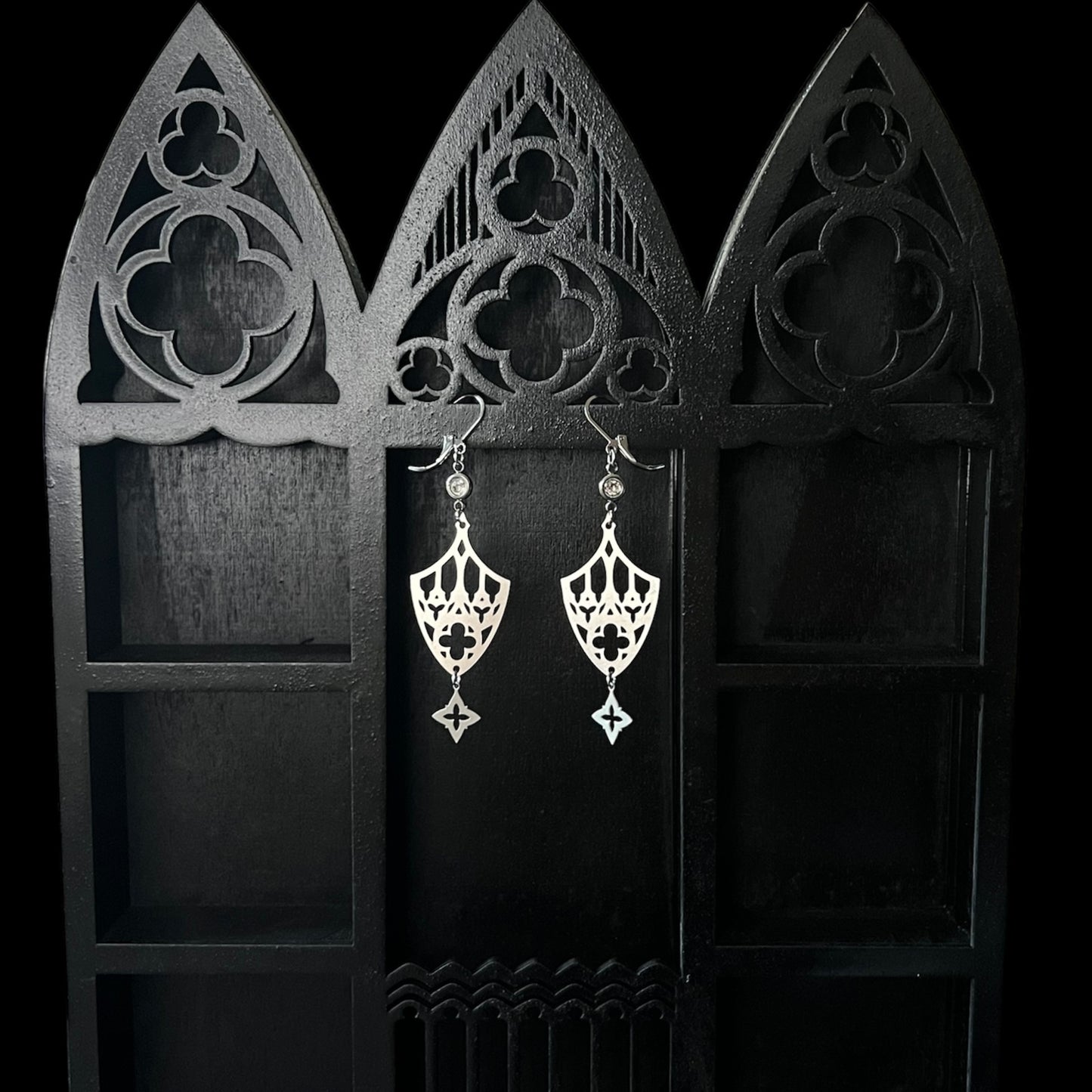 Earrings Cathedral window “Votiva” 2.0 in stainless steel