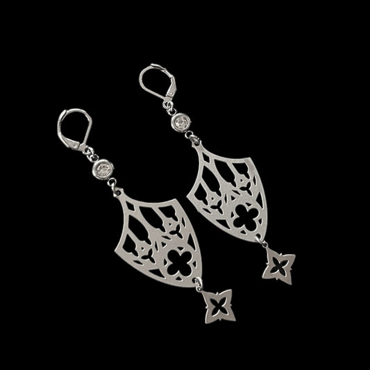 Earrings Cathedral window “Votiva” 2.0 in stainless steel