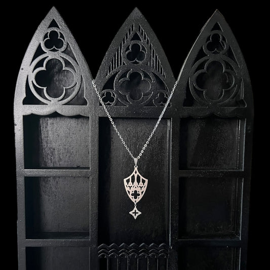 Cathedral window “Votiva” 2.0 necklace in stainless steel