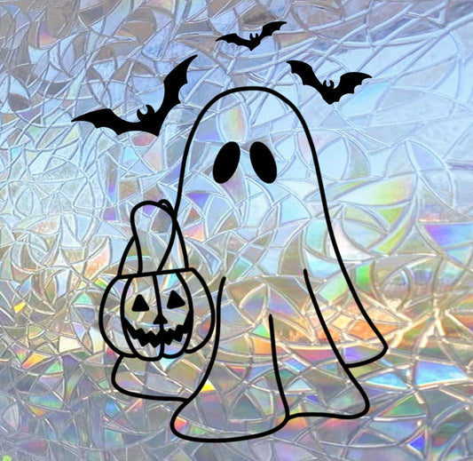 Halloween ghost sun catcher - magic rainbow window prism sticker