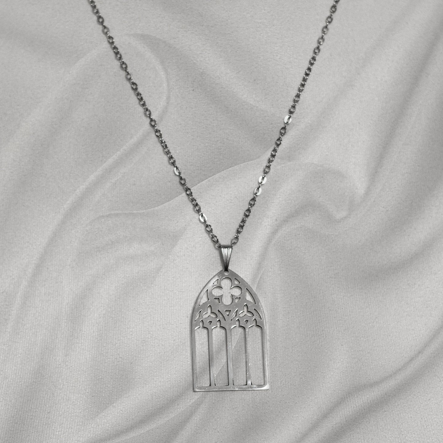 "Votive" Necklace in 925 Silver - Gothic Cathedral Jewelry