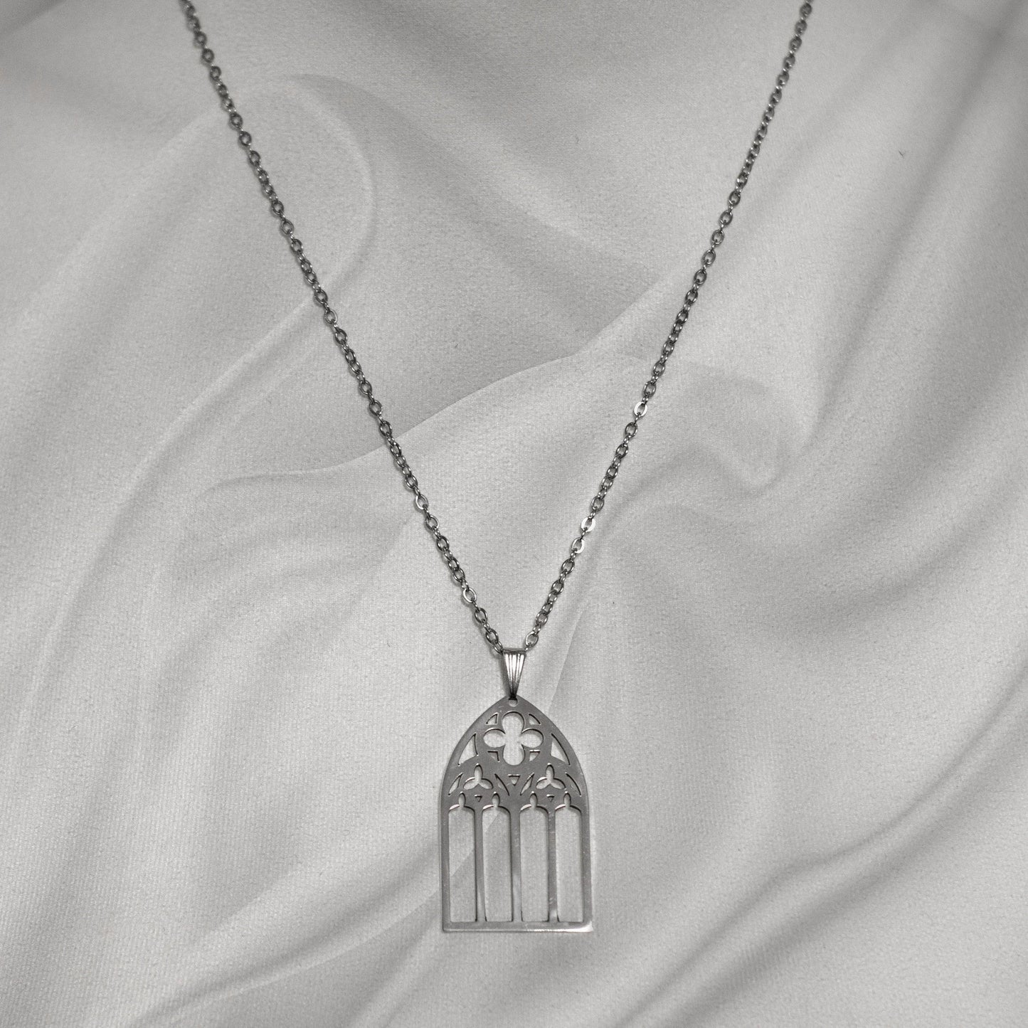 "Votive" Necklace in 925 Silver - Gothic Cathedral Jewelry