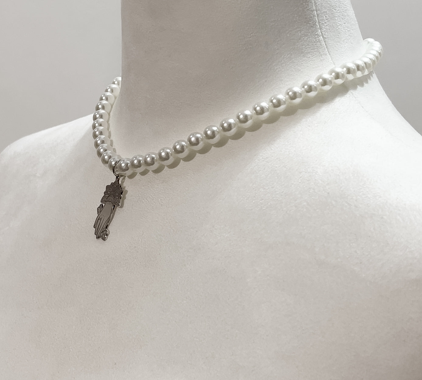 "Victoriana" Necklace in 925 silver with pearls