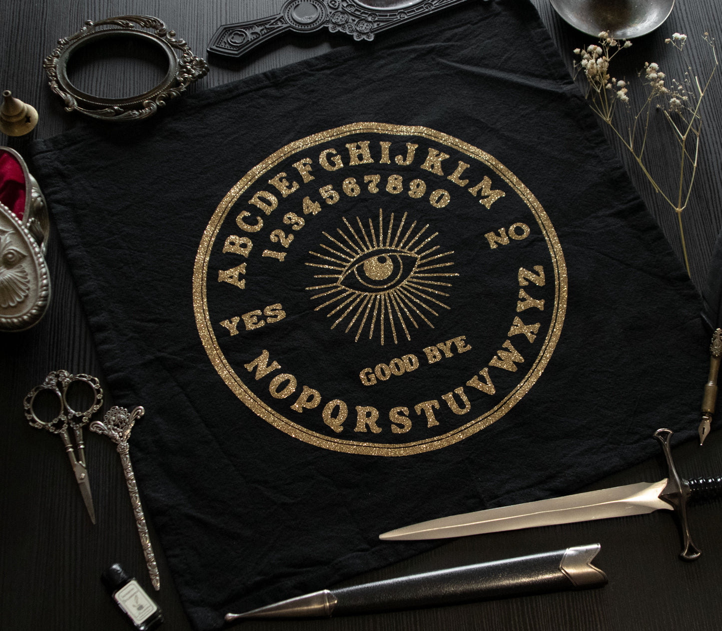 Ouija board Pendulum Altar Cloth (Gold version)