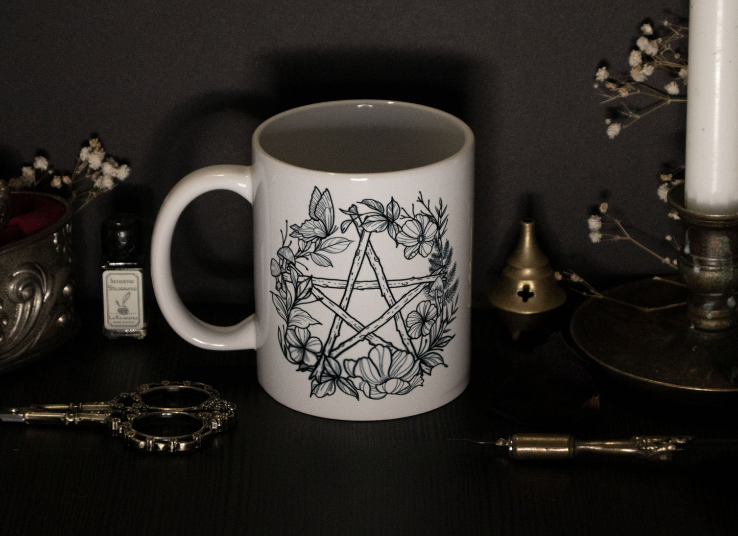 Witch mug with pentacles