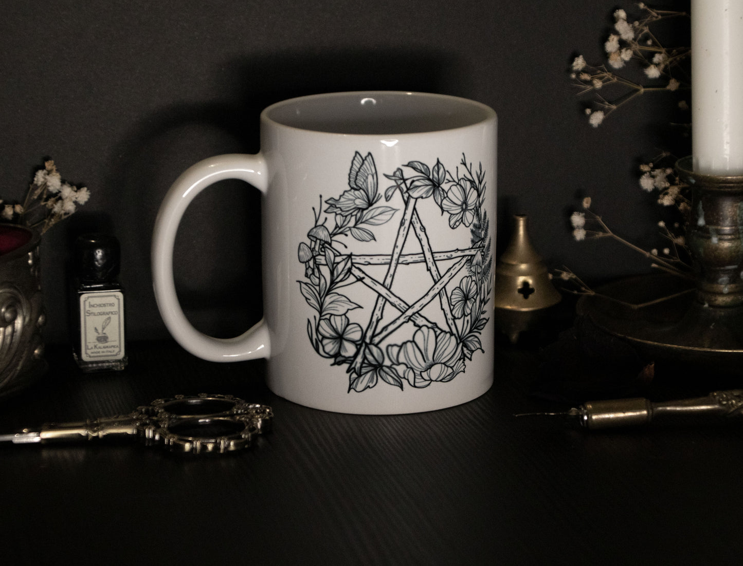 Witch mug with pentacles