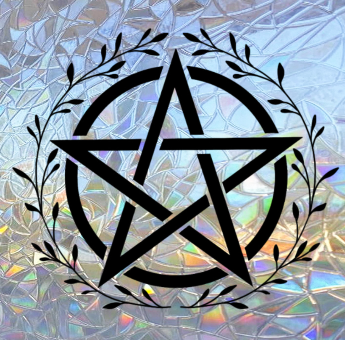 Pentacle sun catcher - magic rainbow window prism sticker