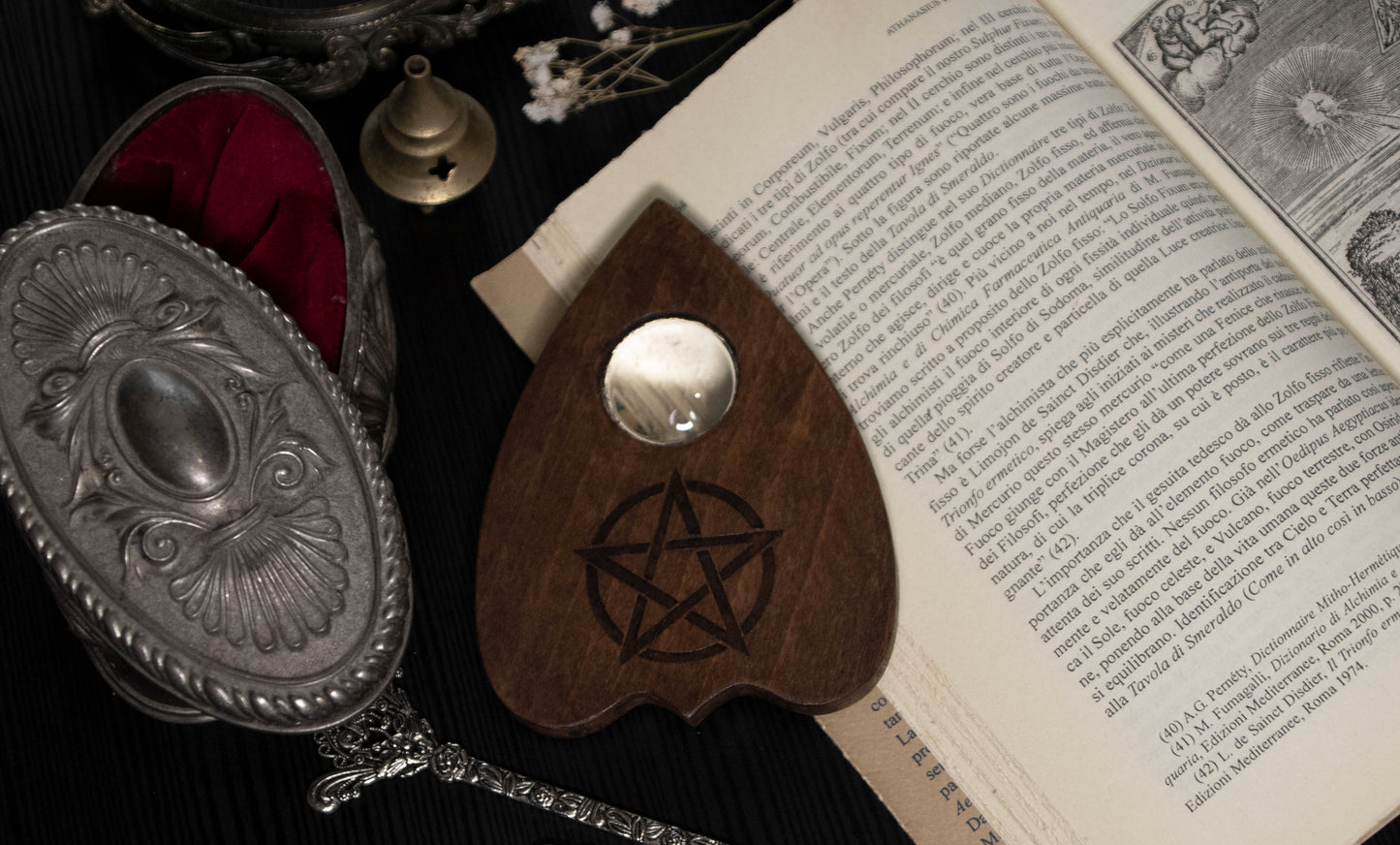 Ouija planchette with pentacle