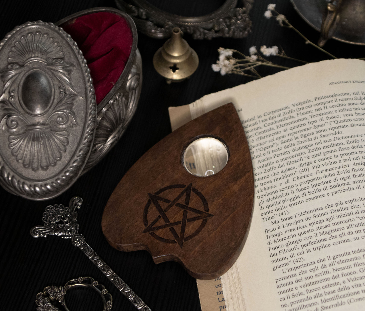 Ouija planchette with pentacle