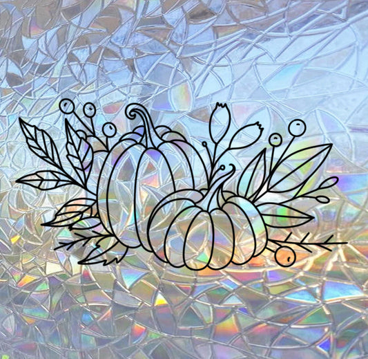 Pumpkins sun catcher - magic rainbow window prism sticker